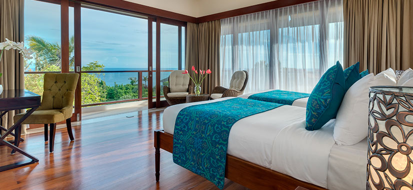 Pandawa Cliff Estate - Villa Rose - Upstairs twin bedroom